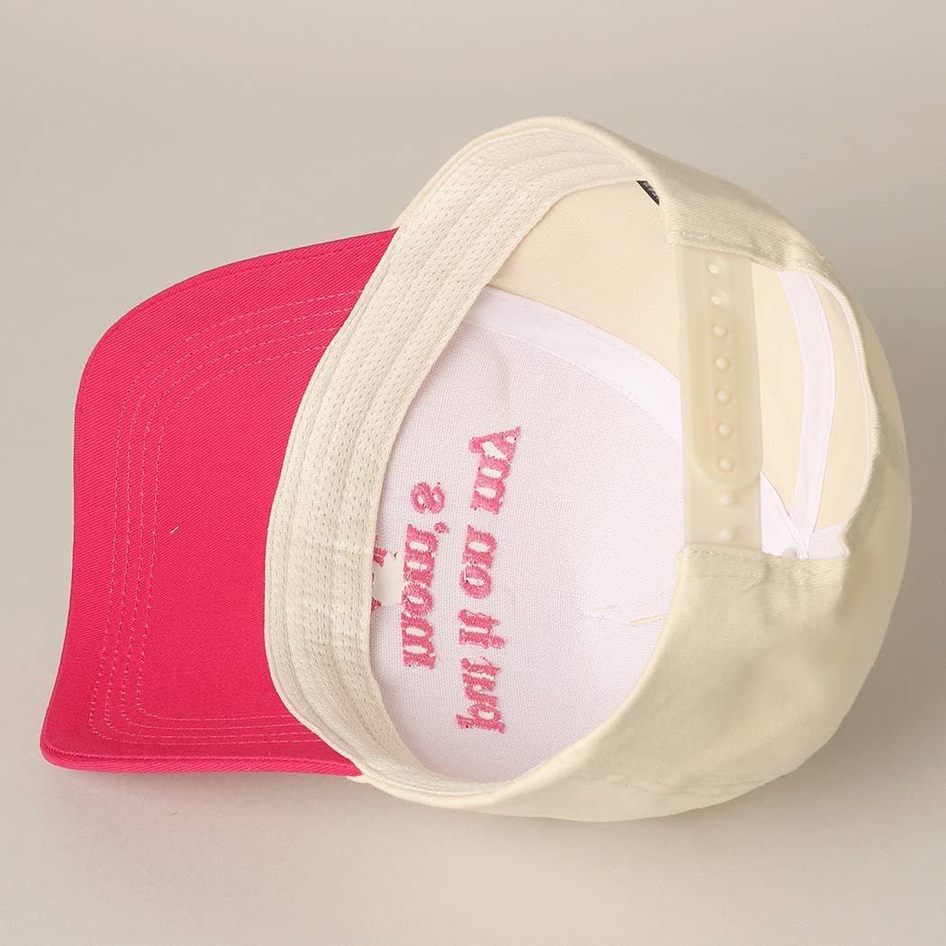 Put It On My Mom's Tab Embroidery Two-Tone Hat