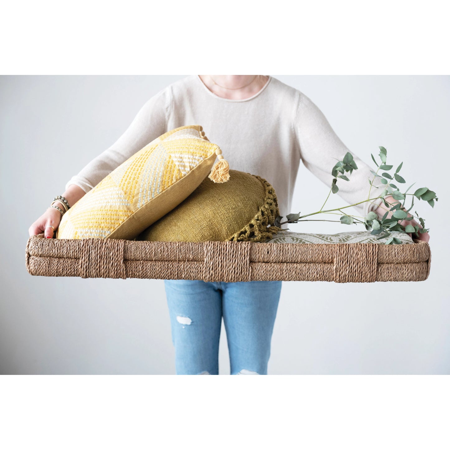 Hand-Woven Bankuan Tray with Handles