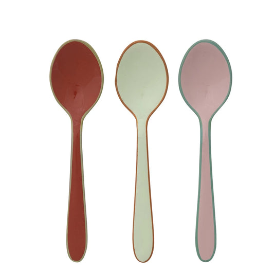 Enameled Stainless Steel Spoon with Colored Edge