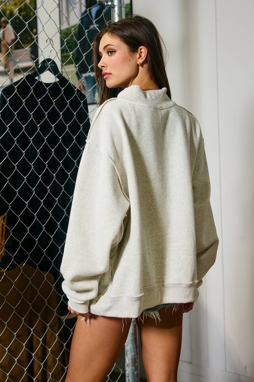 "MERRY" Varsity Mock Neck Sweatshirt