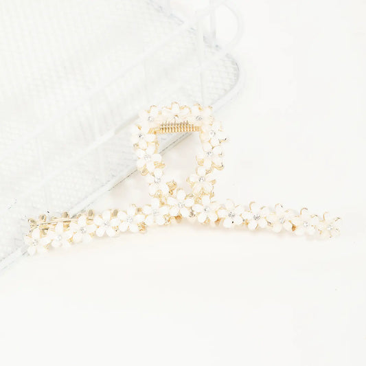 Flower Jaw Hair Clip - Ivory