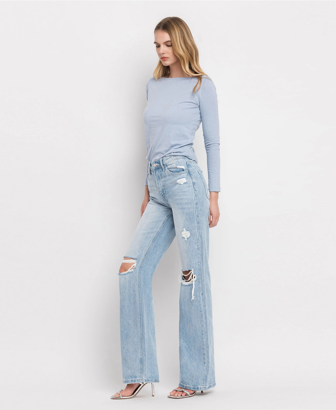 90's Vintage Super High Rise Flare Jeansk
