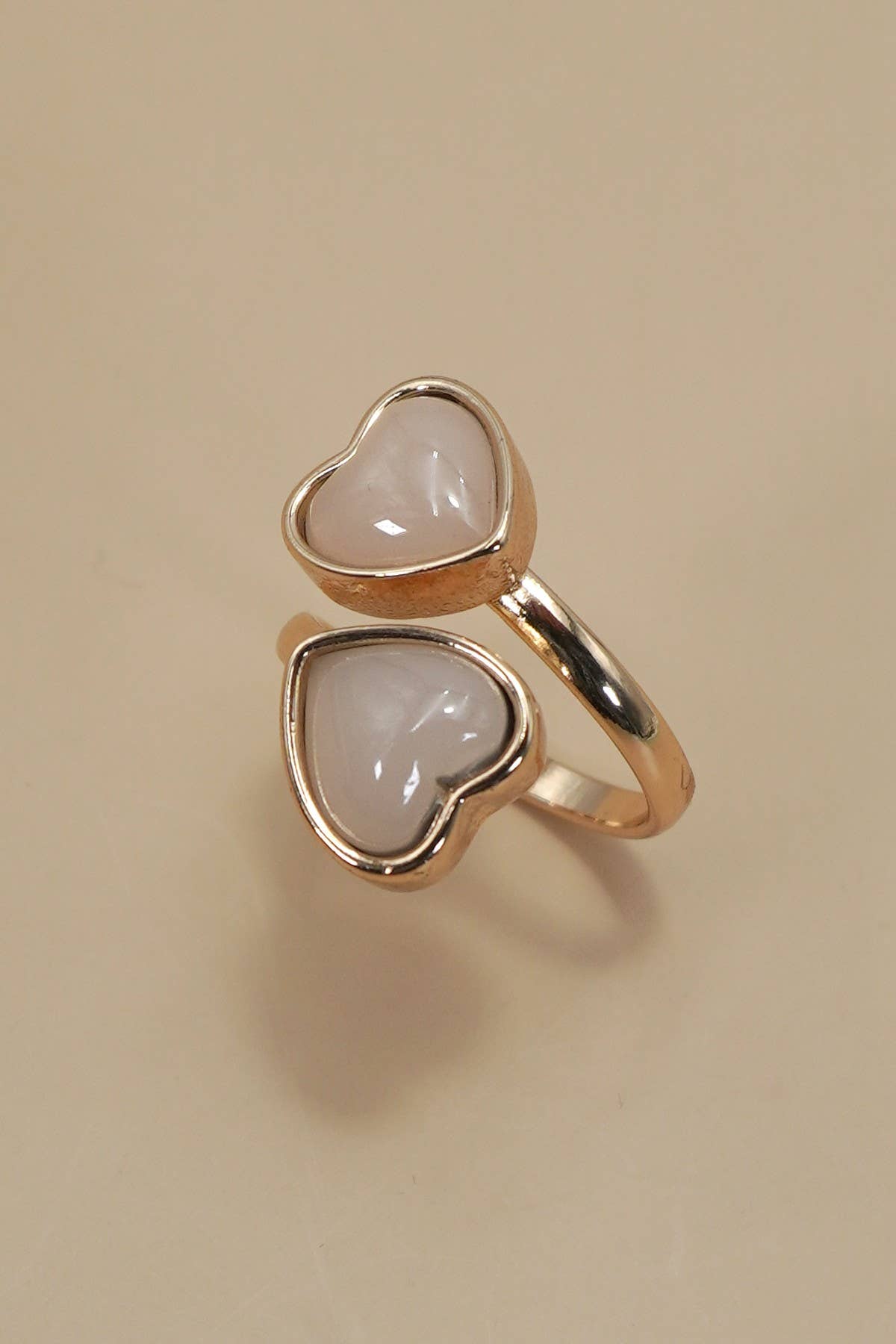 Acrylic Double Heart Statement Ring