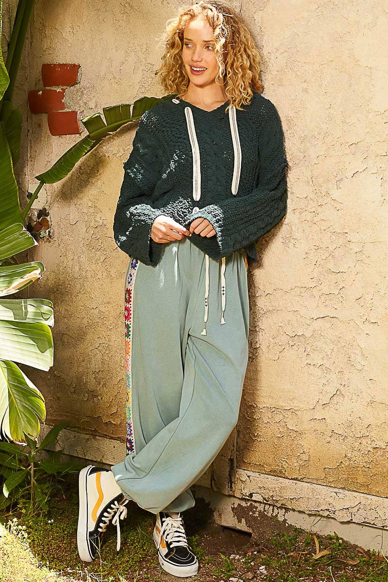 Baggy Fit Square Patch French Terry Joggers
