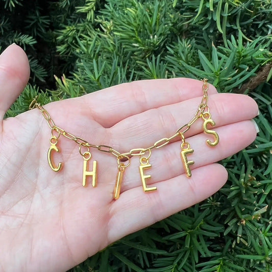 Gold Kansas City Chiefs Charm Necklace