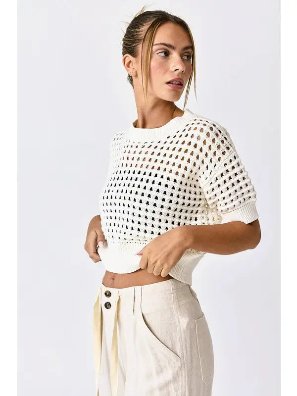 Alina Cropped Crochet Top