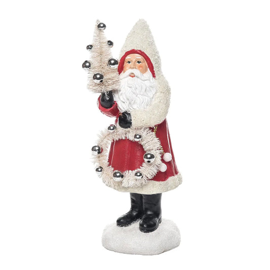 Resin 12 in. Christmas Old World Santa Tree Figurine