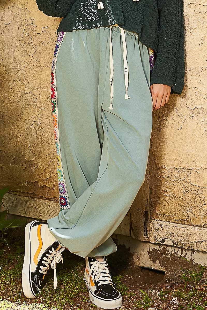 Baggy Fit Square Patch French Terry Joggers