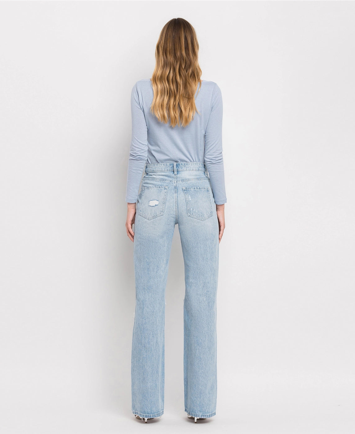 90's Vintage Super High Rise Flare Jeansk