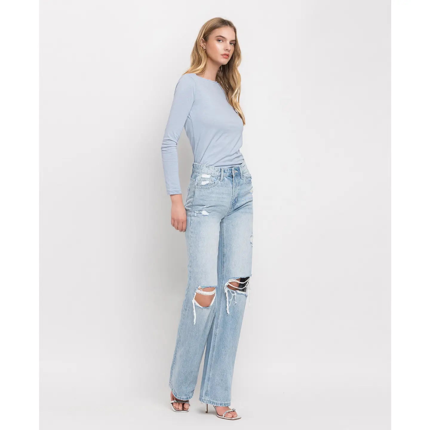 90's Vintage Super High Rise Flare Jeansk