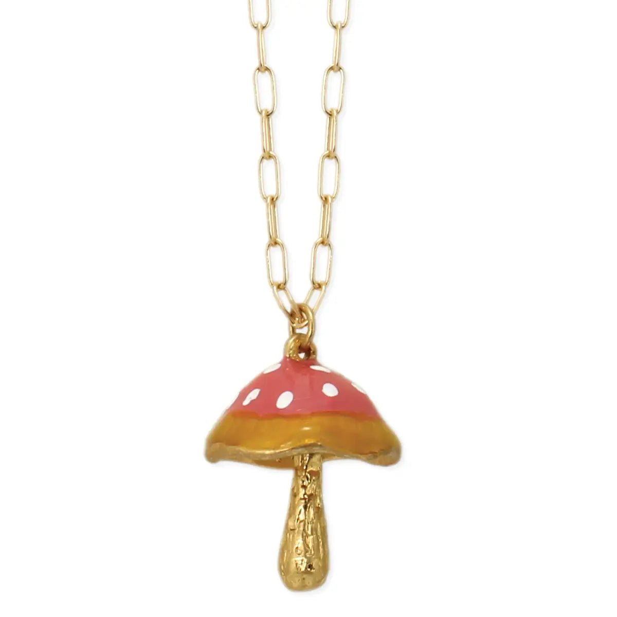 Fantasy Forest Pink Mushroom Necklace