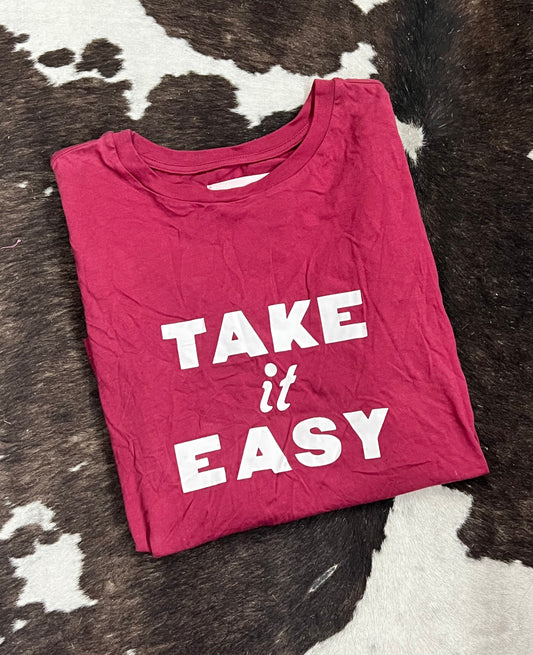 Red Take It Easy Tee