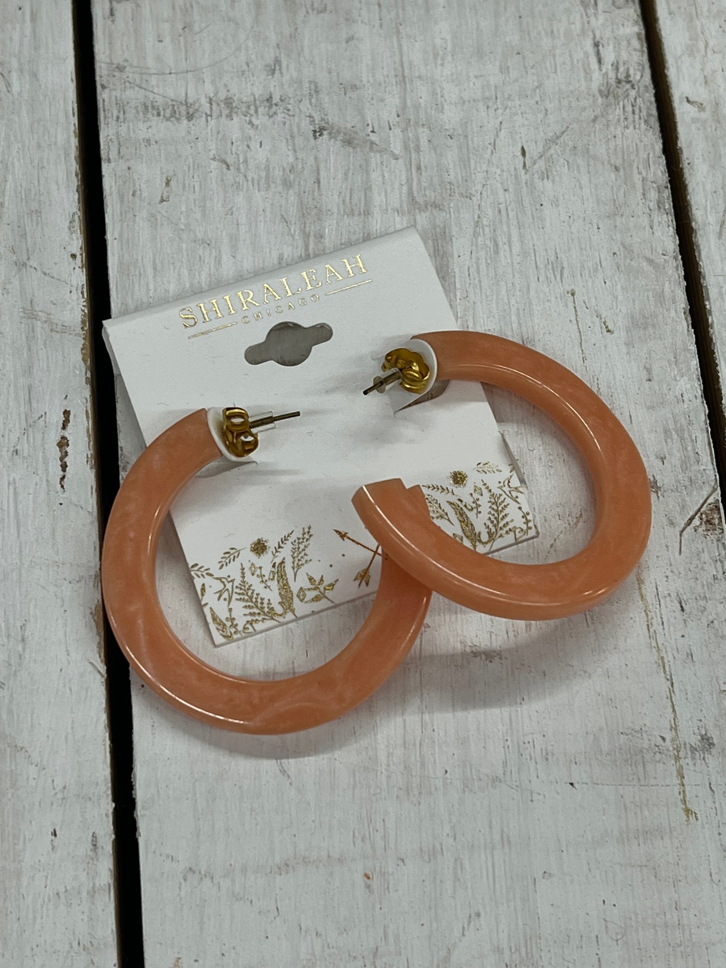 Coral Acrylic Hoop Earrings