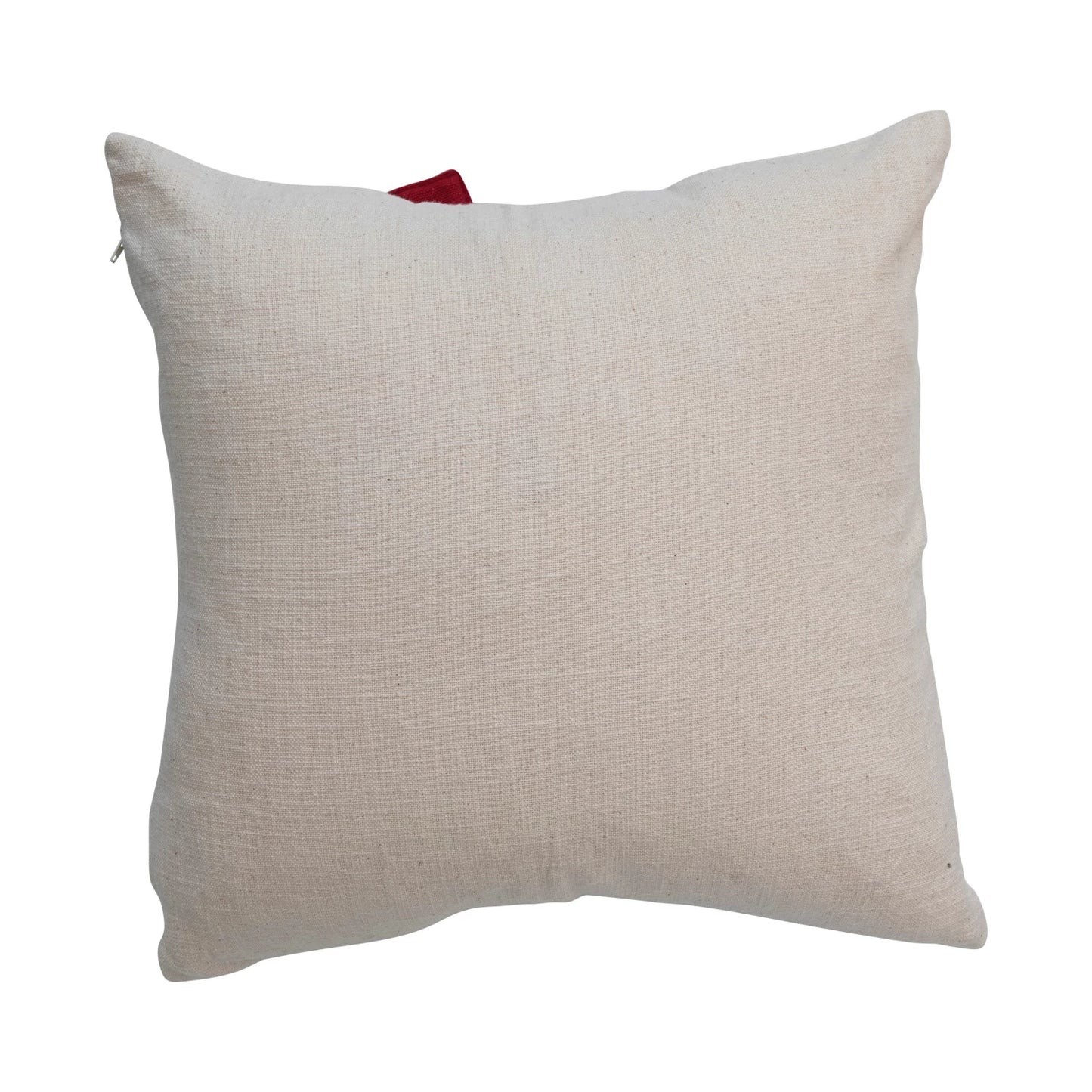 18" Square Hand-Woven Cotton Slub Pillow w/ Bow