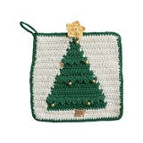 8" Square Cotton Crocheted Christmas Tree Pot Holder