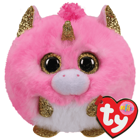 Ty Beanie Puffies Fantasia Pink Unicorn