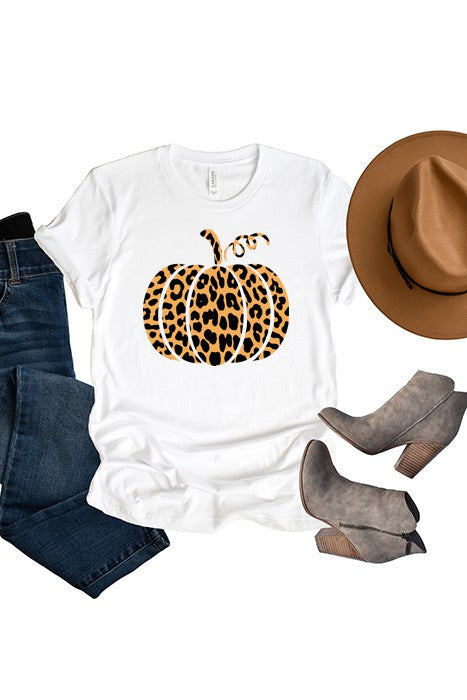 Curvy Girl Leopard Pumpkin Graphic Tee