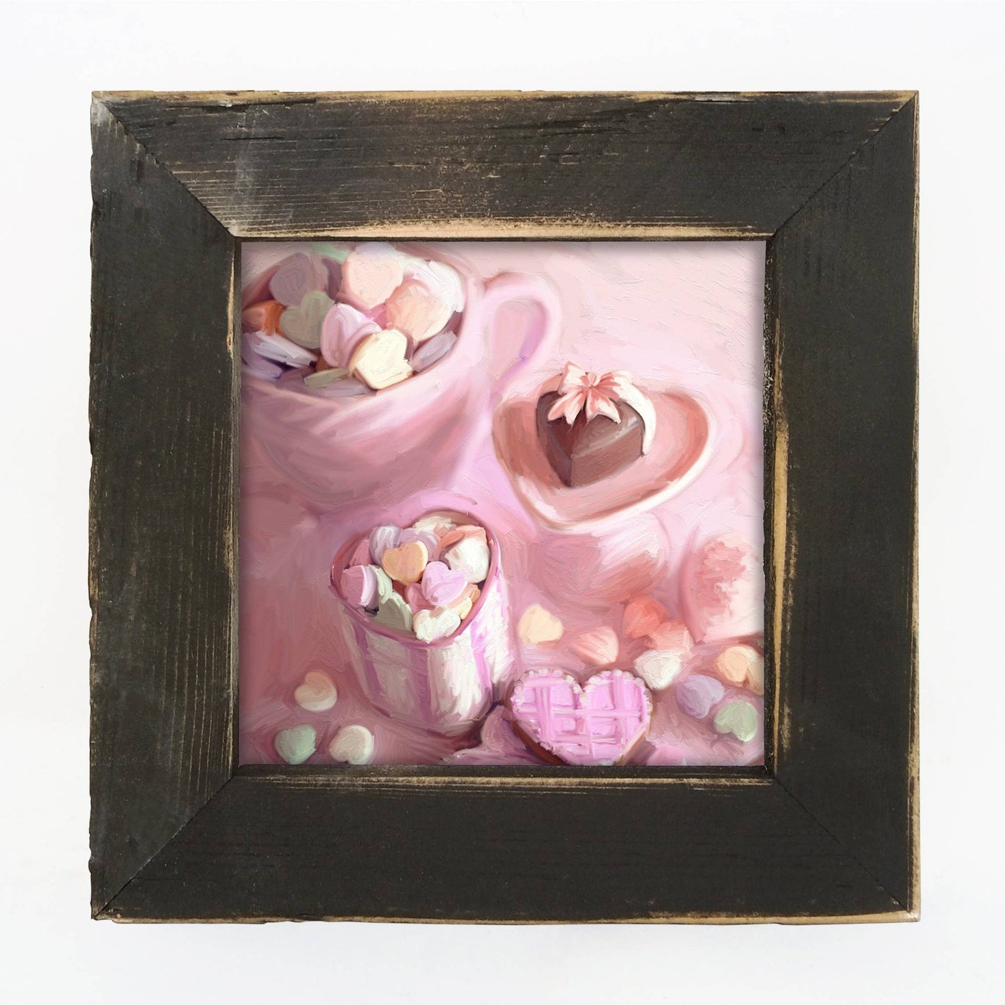 Valentines Chocolate Wall Art - Black Frame Small