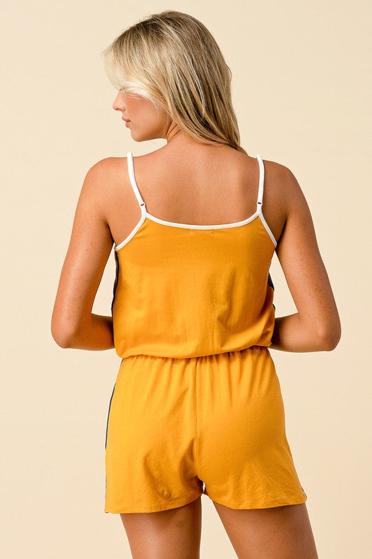 Ami Romper with Rainbow Side Detail - Sunkissed