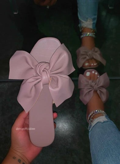 Big Bow Sandals - Light Purple/Pink