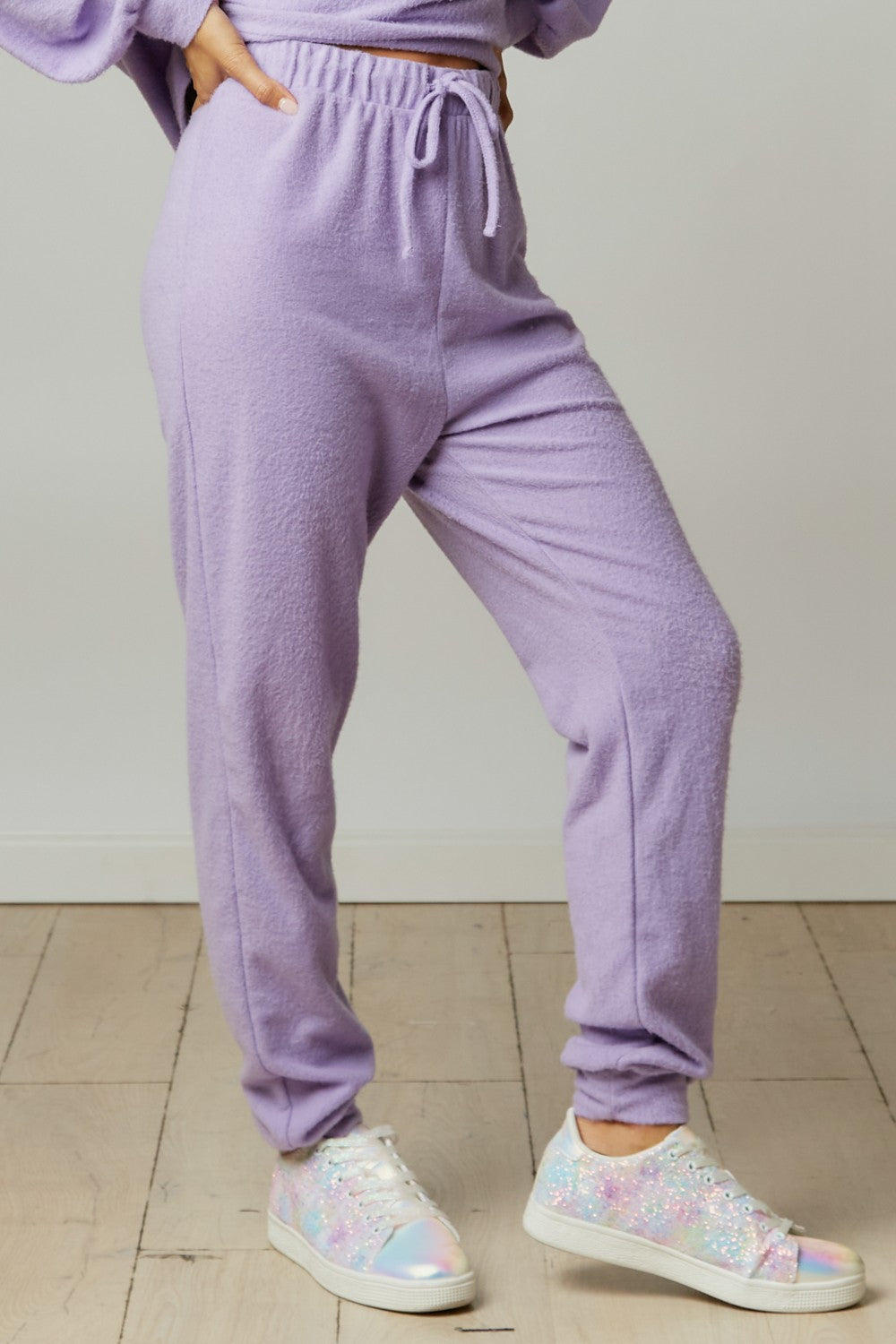 Comfy Knit Joggers - Lavender