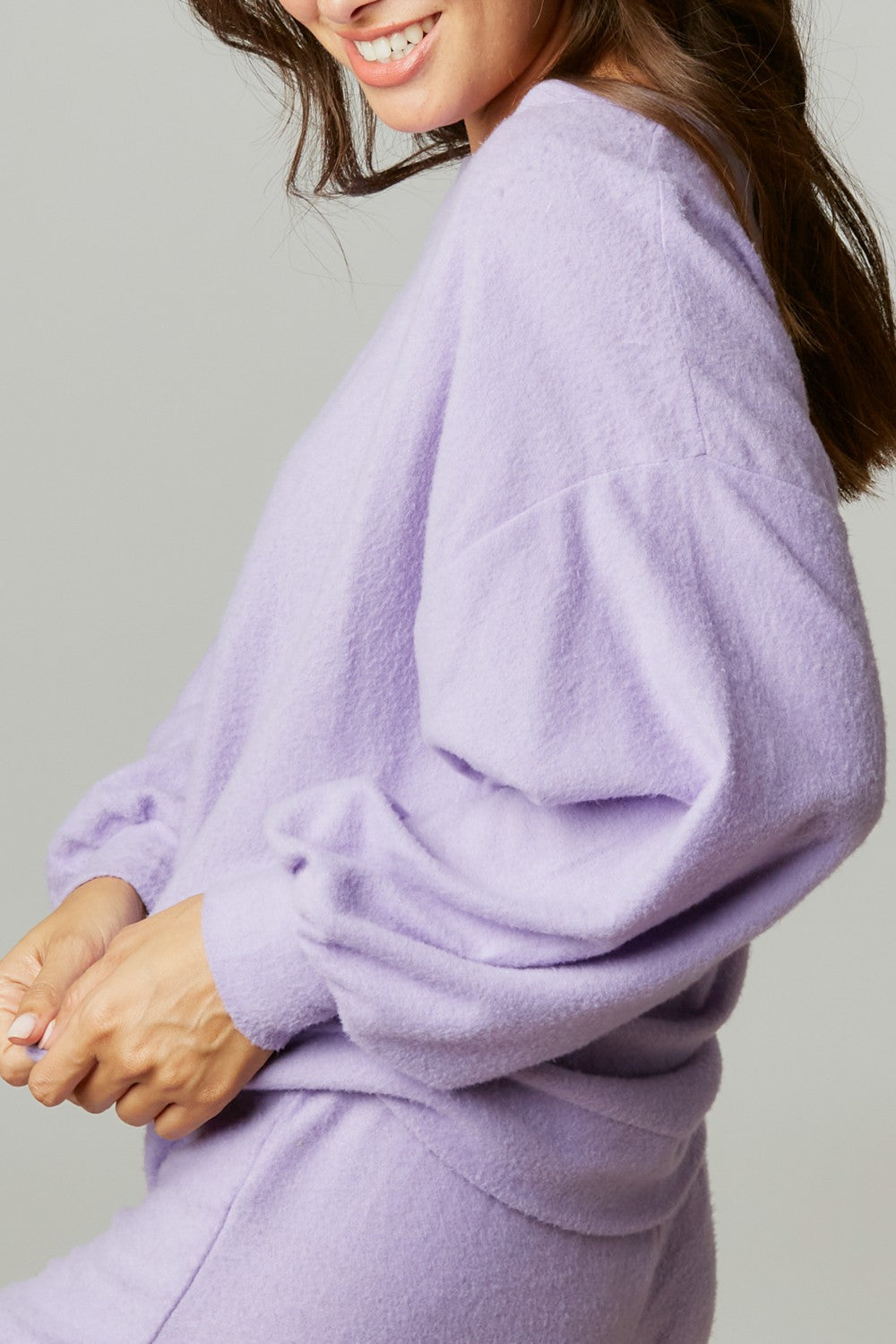 Brushed Knit Sweatshirt - Lavender