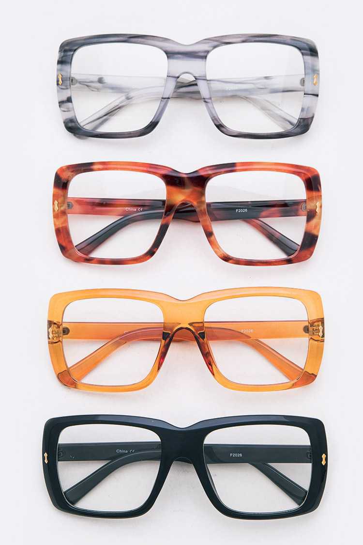 Clear Lens Fashion Rectangular Glasses