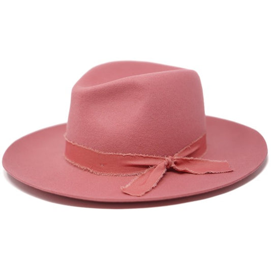 Olive & Pique Wool Felt Panama Hat - Blush