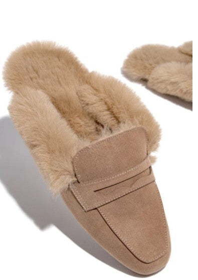 Furry Slide Sandals