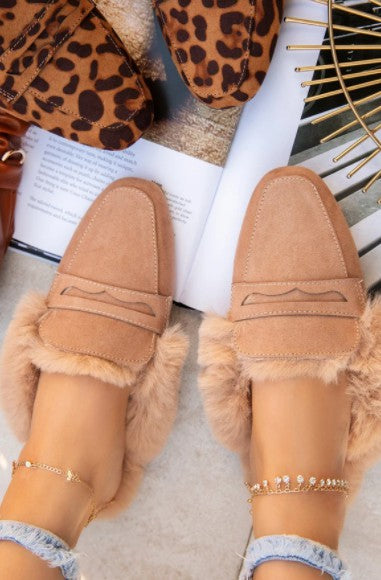 Furry Slide Sandals