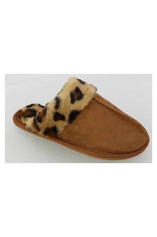 Sherpa Lined Slip On Shoes - Leopard Accent
