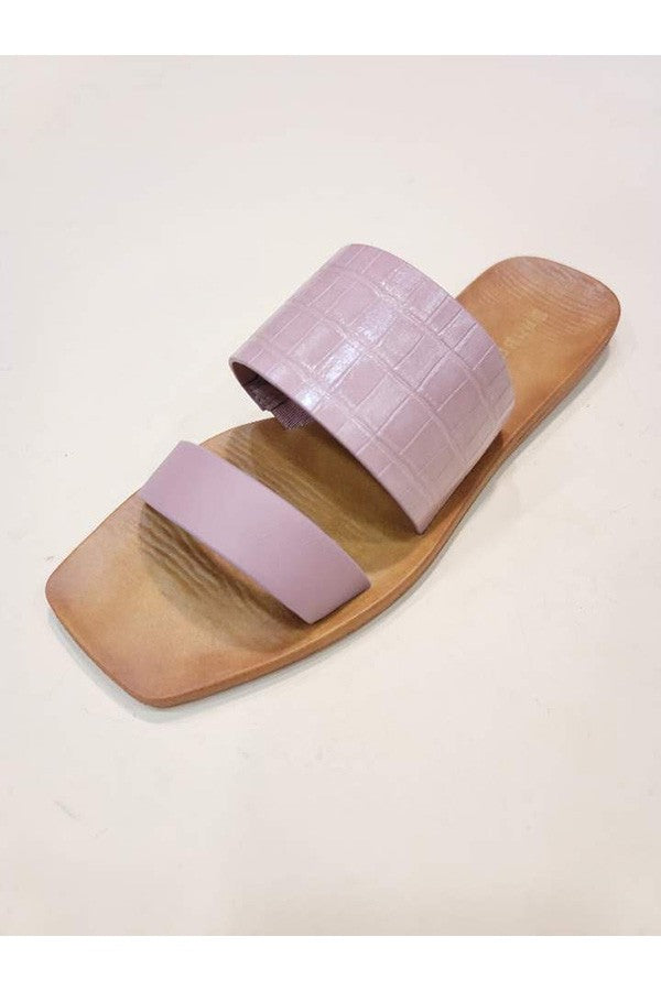 Square Toe Casual Strap Sandal - Blush