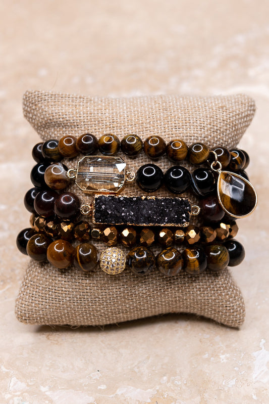 Ghana Bracelet Set - Tiger Eye