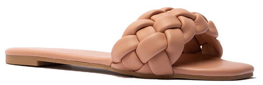 Braided Woven Strap Flat Sandals