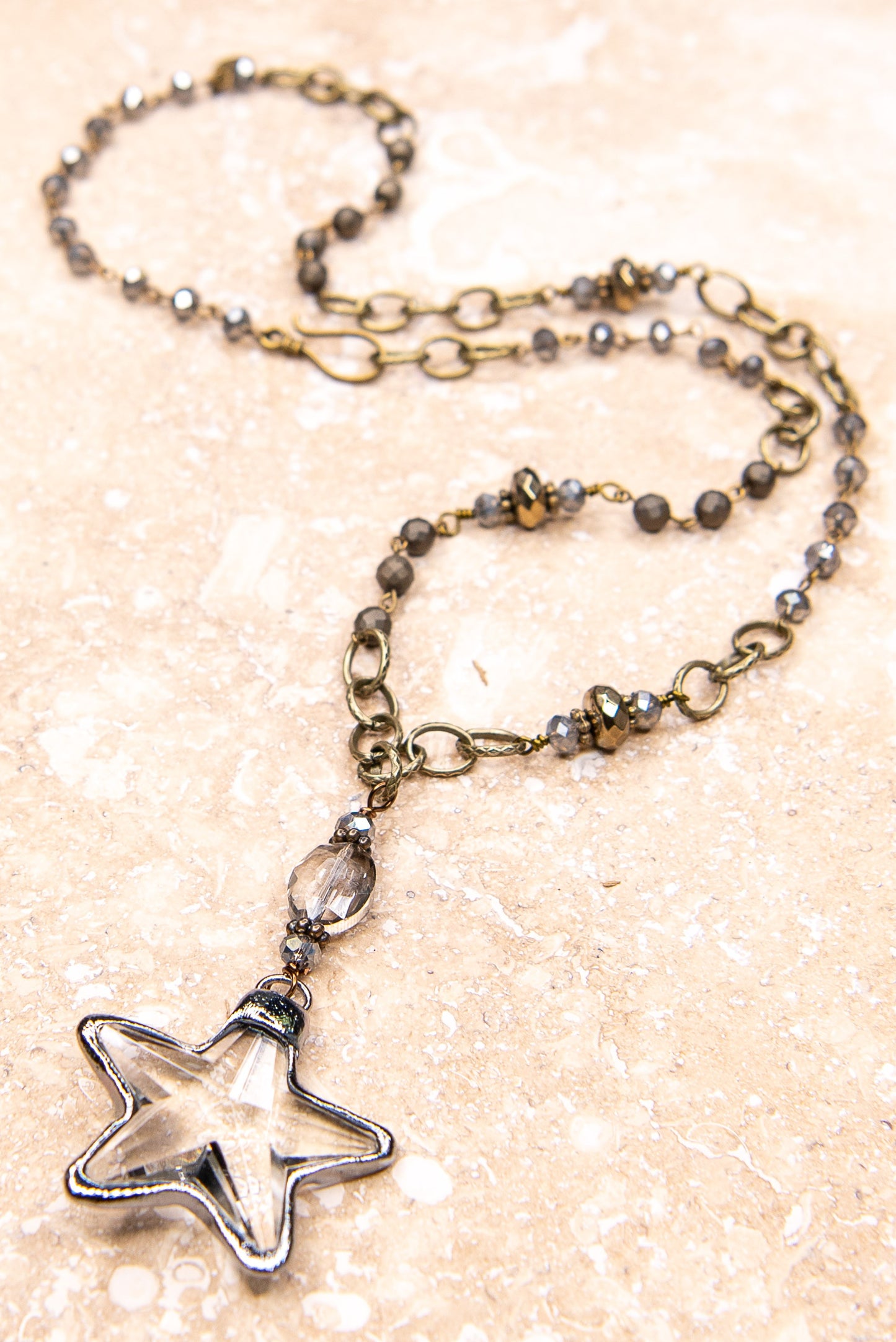Shooting Star Crystal Pendant Necklace