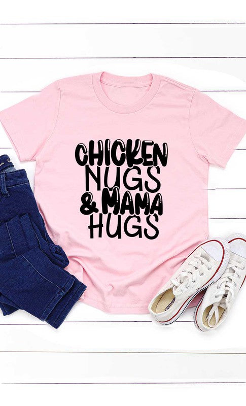 Chicken Nugs and Mama Hugs Children's Graphic Tee - Pink