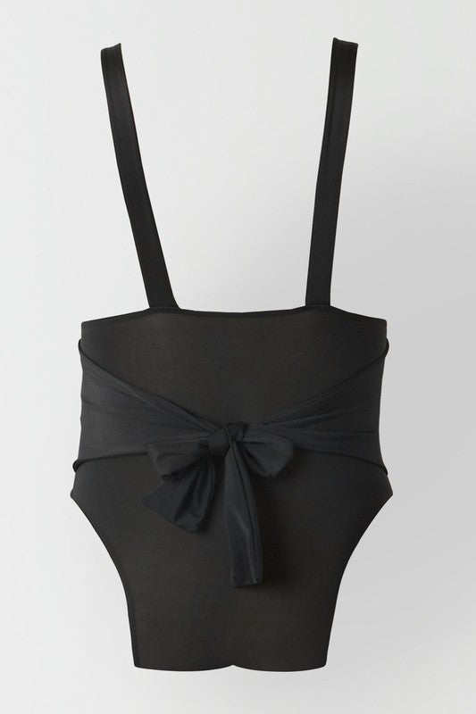 Curvy Girl Deep V-Neck Tie-Front Swimsuit