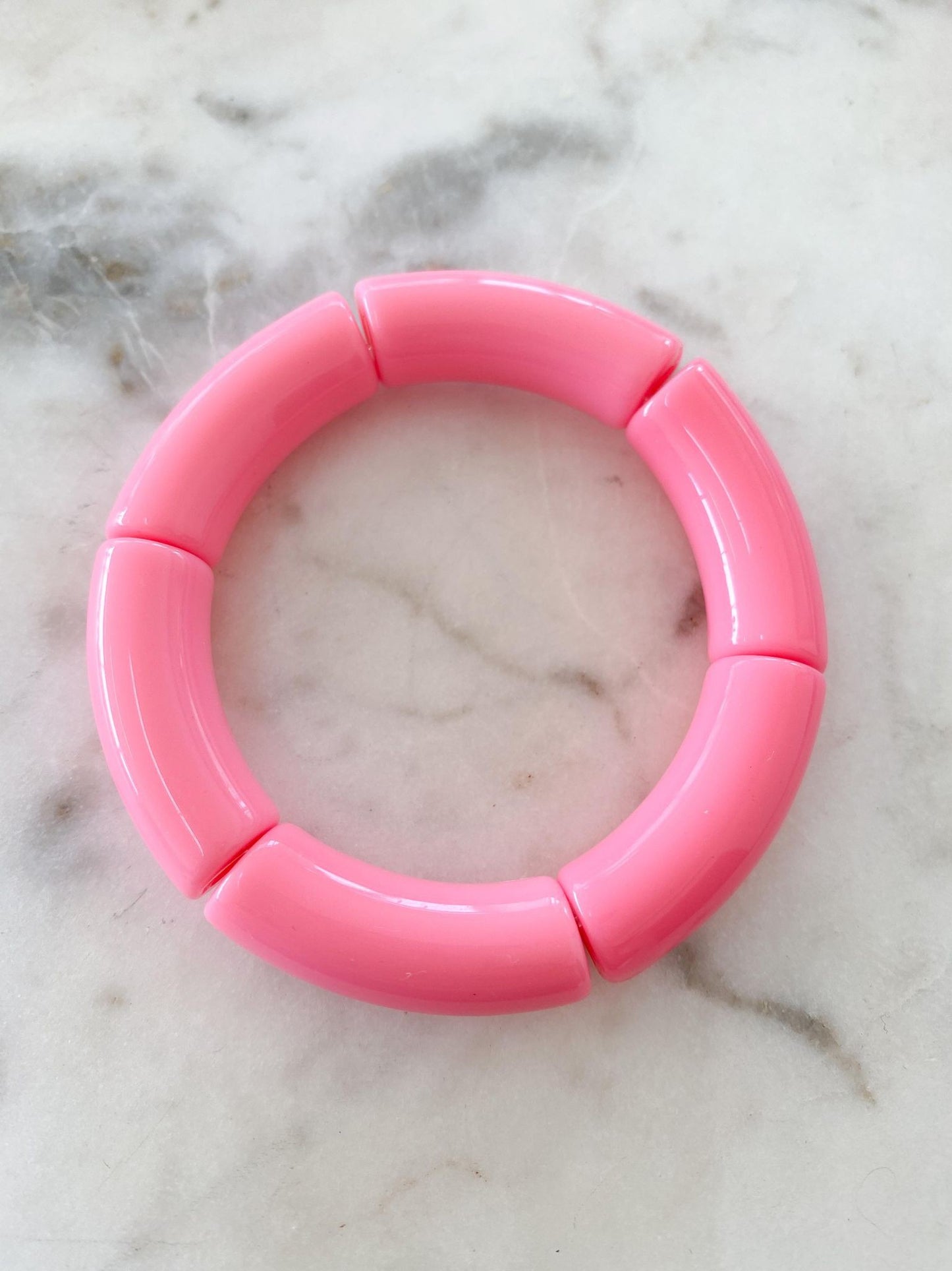 Barbie Pink Solid Acrylic Bangle Bracelet