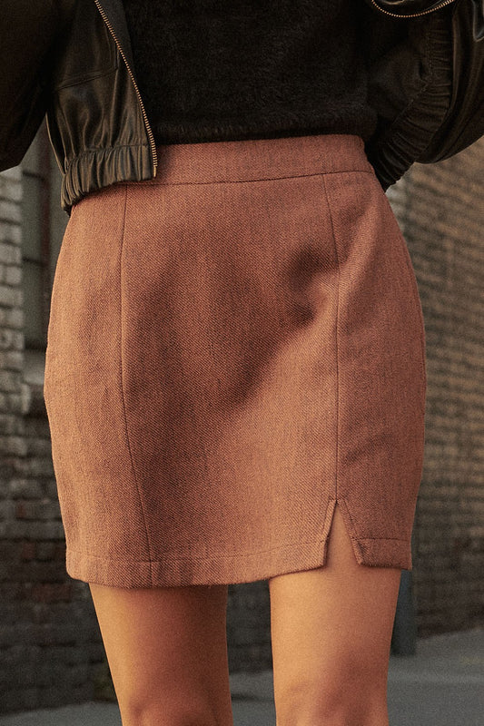 Two-Toned Woven Mini Skirt