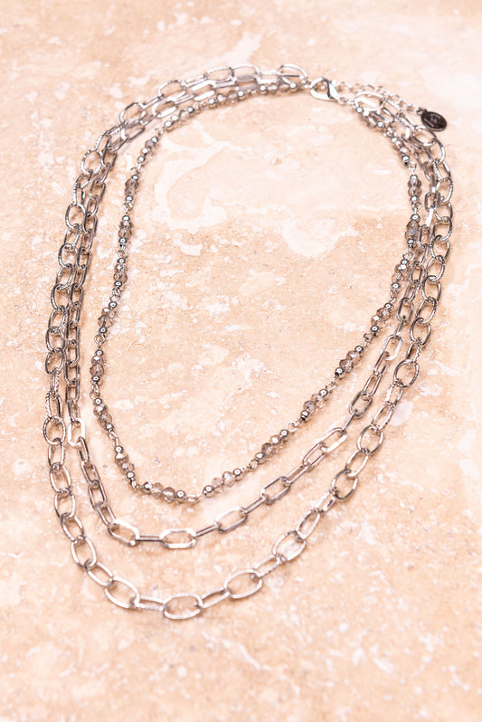 Cybil Layered Necklace in Silver
