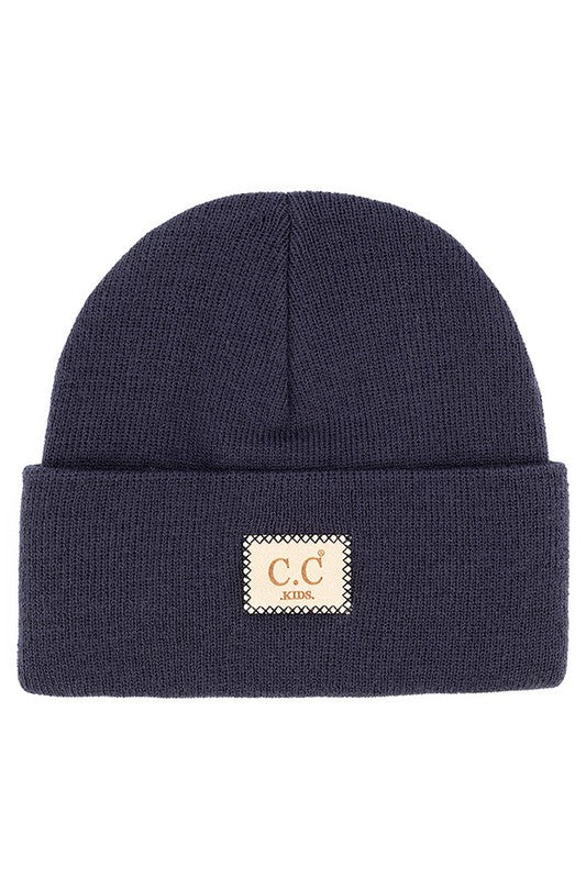 CC Classic Rib Patch Kids Beanie - Navy