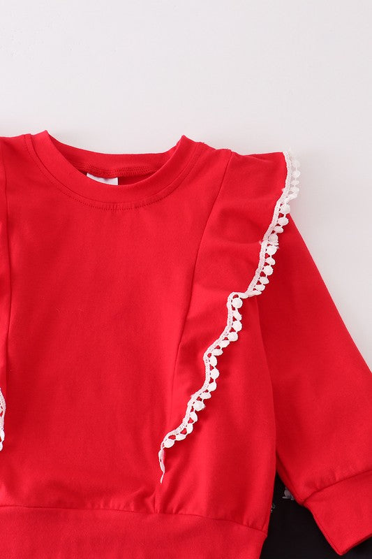 Christmas Snowman Ruffle Top & Pants Set