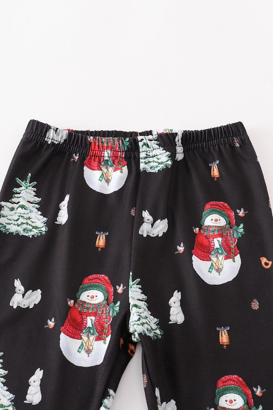 Christmas Snowman Ruffle Top & Pants Set