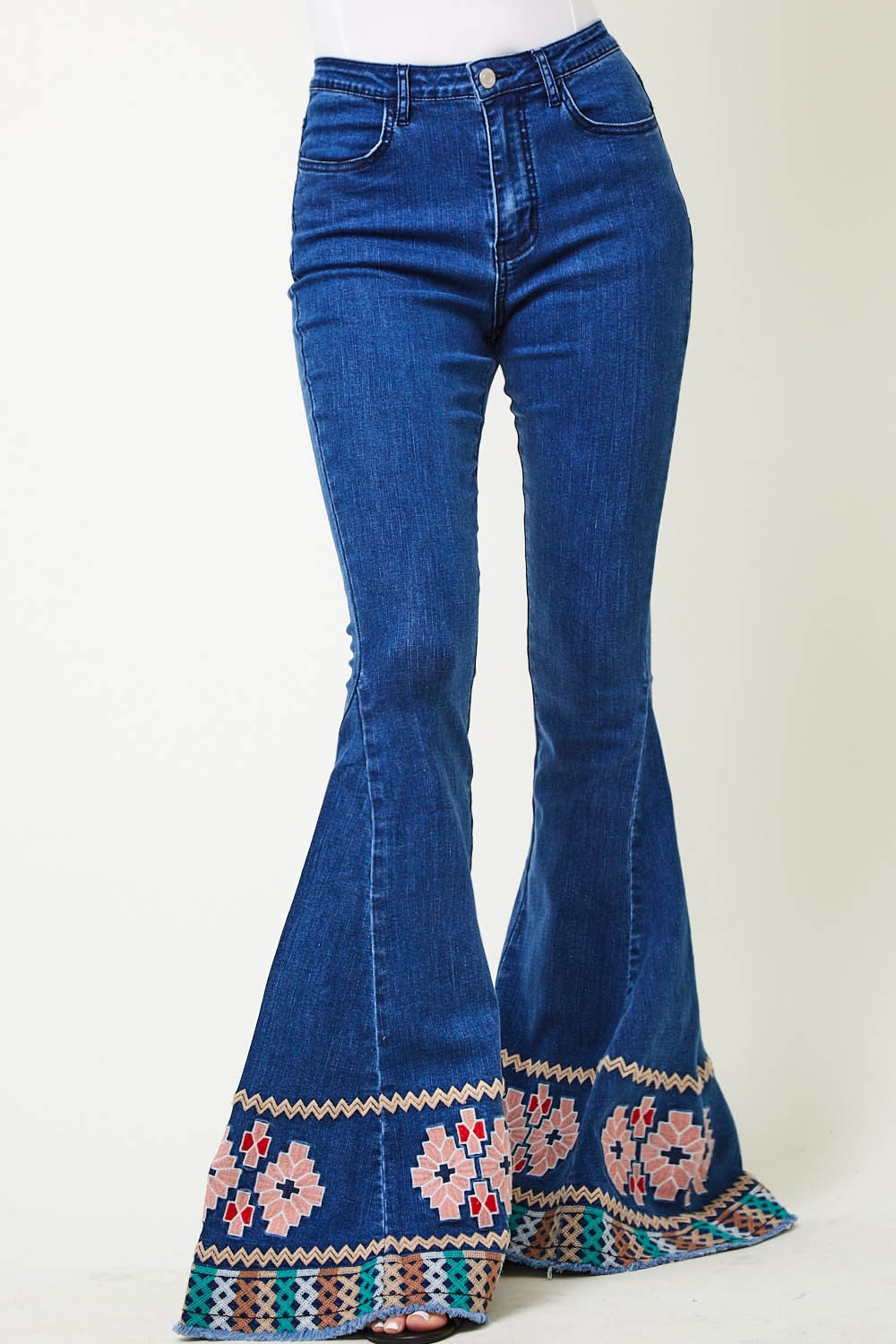 Embroidered Bell Bottom Jeans – The Society Marketplace