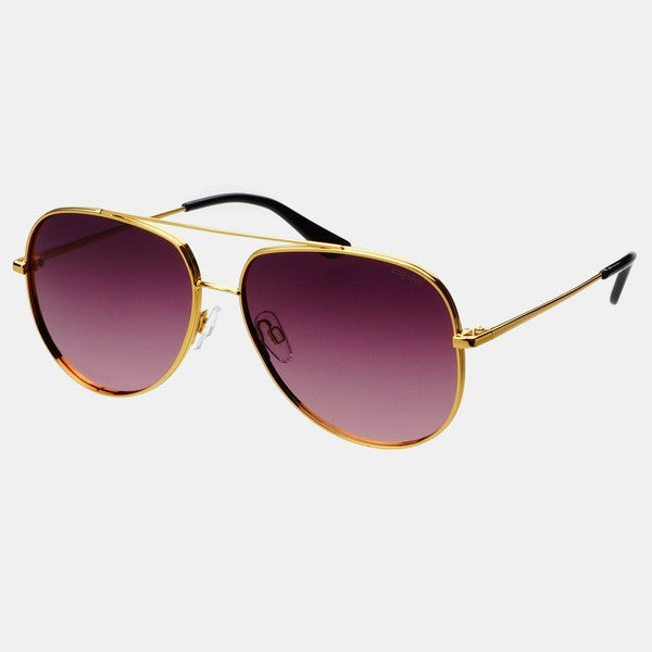 Max Polarized Unisex Aviator Sunglasses by FREYRS - Purple/Gold