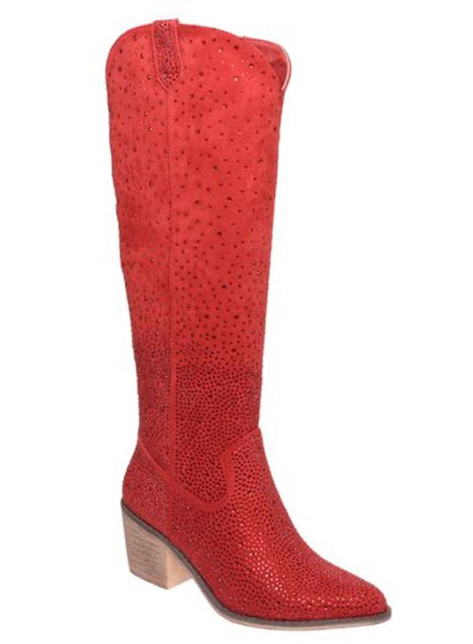 Tall Bling Boots - Red