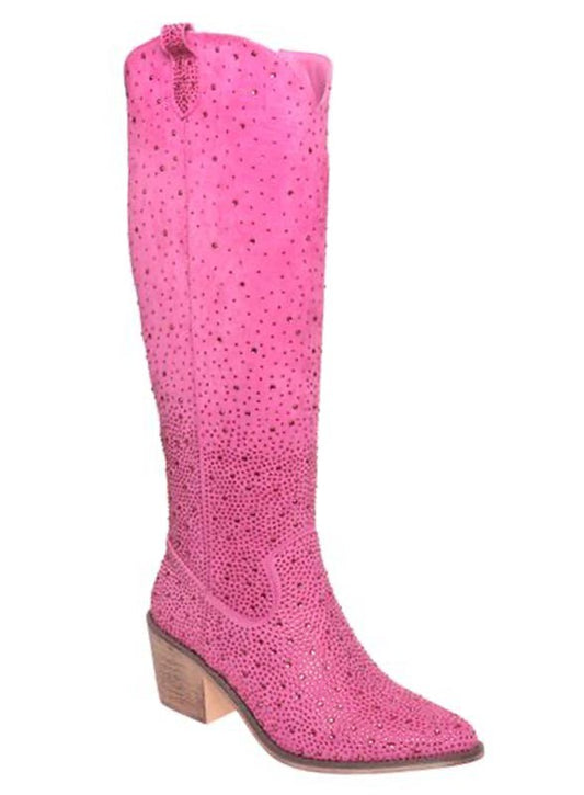 Tall Bling Boots - Fuchsia