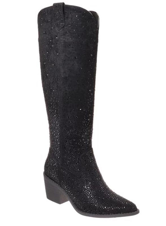 Tall Bling Boots - Black