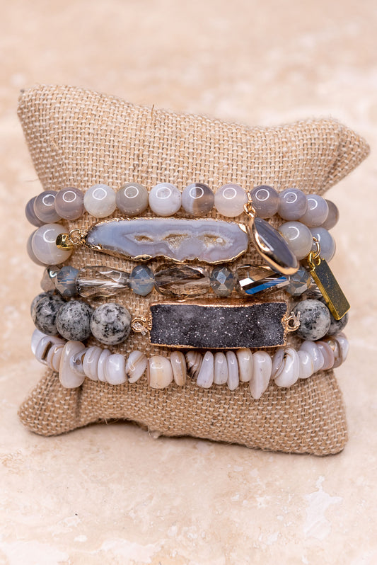 Leona Bracelet Set - Grey