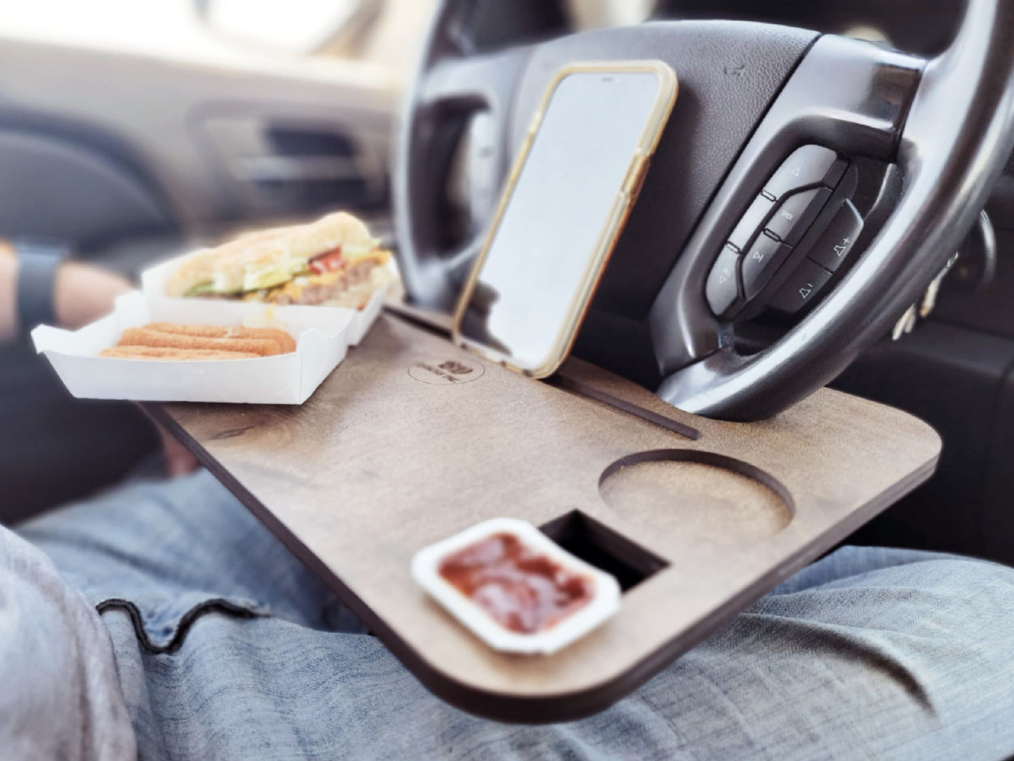 Car Steering Wheel Desk Tray Dipping Sauce Holder